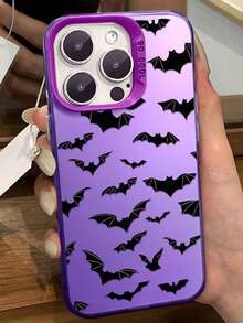 Black Bat Compatible With Apple Phone 16/13/12/14/15/11/ProMax/Pro/Plus/Xs Max/XS/X, Anti Wear Protection Transparent Soft Shell Advanced Sense Silicone Phone - 紫色 - 查看 2
