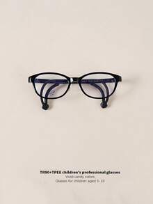 1pc 5-10 Years Old Kids' Fashion Oval Non-Prescription Glasses, TR90 Material Anti-Slip Anti-Fall Adjustable Temples, Blocking Blue Light, Suitable For Boys And Girls, Daily Wear - Curved Hook D - View 15