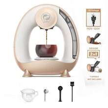 i Cafilas Single Serve Coffee Maker For K Pod& Ground Coffee, MINI Q Americano 2 In 1 Mini One Cup Coffee Brewer/Tea Maker With Coffee Filter/K Pod Adapter, 4-8 Oz Brew Sizes, Champagne/Pink/Grey Color