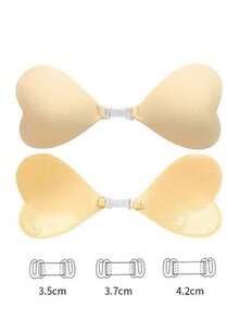 1 chiếc áo ngực dán không dây vô hình, hình trái tim, bằng silicon dành cho ngực nhỏ, nâng đỡ và tạo dáng, thích hợp cho váy hở lưng và váy cưới. - Nhiều màu - Xem 10