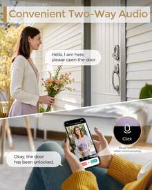 Arpha 5-In-1 Smart WiFi Door Lock With Camera Doorbell, Fingerprint Keyless Entry, App Control Keypad, 2-Way Audio, Auto Lock, Weatherproof Handle Set Silver - Silver - View 5