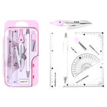 Multi-Function Ruler Compass Set Measuring Ruler Protractor Drawing Stationery Straight Ruler Pencil Compass Kit School Supplies