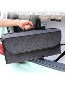 1pc Car Luggage Storage Box, Car Portable Folding Felt Storage Box, Car Tool Storage Box, Multiple Size Options