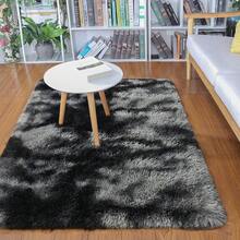 Soft Area Rugs For Livingroom Bedroom, Shaggy Plush Fuzzy Fluffy Carpet Furry Fur Rug, Modern Indoor Comfy Nursery Kids Dorm Home Decor Floor Mat, 2 X 4 Ft, Tie-Dyed Black & Grey - 紮染黑灰色 - 查看 3
