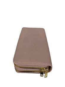 Women's Wallet With 2 Zippered Compartments, Hand Strap, Elegant Card Holder, Fashion Insurance, Assorted Logo Plate - 深粉 - 查看 4