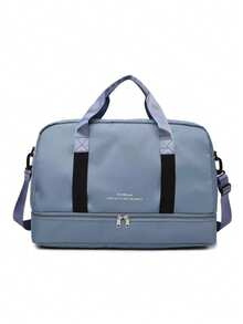 Baila Morena Sports Trunk Bag Nylon Water Resistant Large Capacity Hand Bag Shoulder Bag Adjustable Crossbody Strap Sneaker Bag Waterproof Pocket - 霧霾藍 - 查看 2
