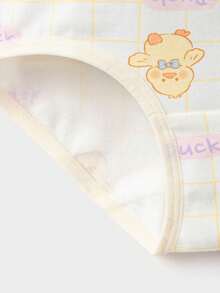 Balabala Girls Cotton Underwear 3 Packs Triangle Briefs No Wedgie - White and Yellow - View 4