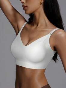 1/2 Pcs Seamless Backless Wireless Bra - 3-Way Cross-Back Design, Removable Pads & Adjustable Straps, Elegant Everyday Undergarment For Women, Comfortable Undergarment, Sleek Underwear, Smooth Texture - 白色 - 查看 3