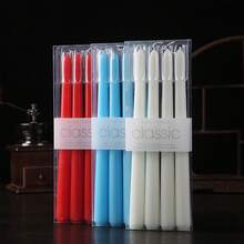 4 件 10 英寸多色柱状蜡烛，无烟无味，燃烧时间长，创意蜡烛，教堂祈祷蜡烛，适用于家居装饰、圣诞节、复活节、生日派对、婚礼、浪漫烛光晚餐、秋季蜡烛季节、放松、石蜡蜡烛、女性礼物 - 粉色 - 查看 6