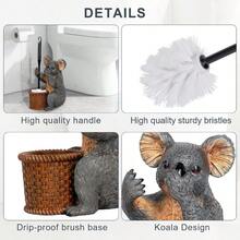 Toilet Brush Holder Set For Bathroom Super Cute Koala Base Solidly Toilet Bowl Brush And Holder Flexible And Durable Style Stylish Toilet Cleaner Brush Saving Storage Space Toilet Brushes For Bathroom - Koala - View 3