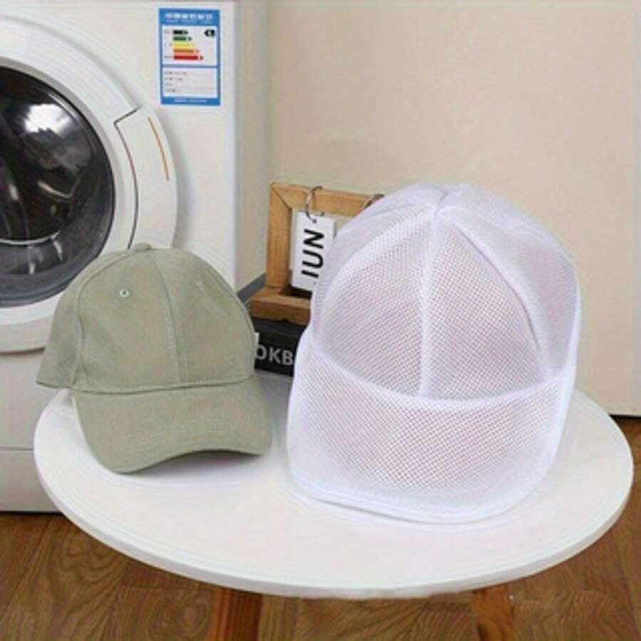 2pcs Washing Machine Hat Cleaner Cage, Hat Cleaner With Net Bag, Baseball Cap Hat Cleaner, Hat Cleaning Protector Cage, Drying Rack - Double-layer Hat Washing Rack + Hat Washing Bag - View 1