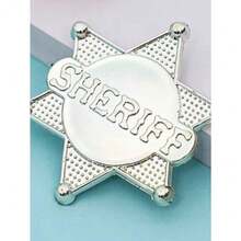 Placa para disfraz sheriff - Plateado - Ver 3