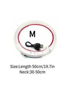 1pc Rechargeable Led Light Up Pet Collar With 3 Light Modes, Ensuring Pet At Night, Suitable For Small, Medium And Large Cats And Dogs, Ideal For Festive Atmosphere - White - View 7