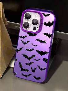 Black Bat Compatible With Apple Phone 16/13/12/14/15/11/ProMax/Pro/Plus/Xs Max/XS/X, Anti Wear Protection Transparent Soft Shell Advanced Sense Silicone Phone - 紫色 - 查看 5