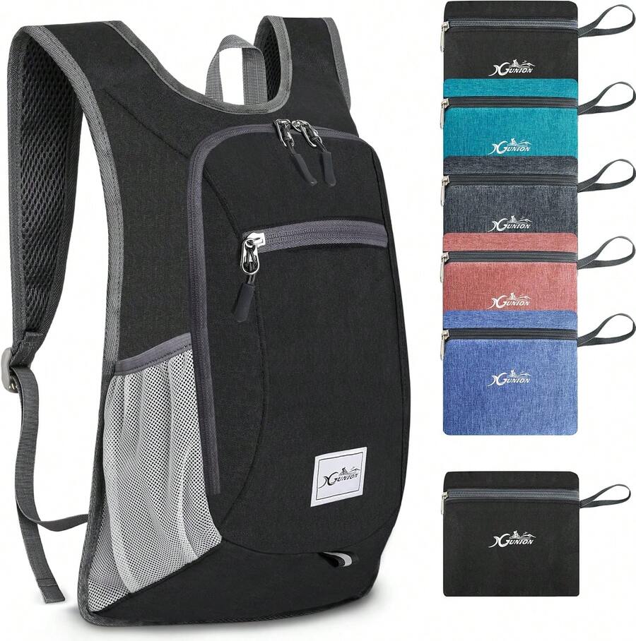 Small Travel Backpack - Lightweight & Foldable, 10L Capacity, Packable & Camping Hiking Daypack For Women & Men (Black)