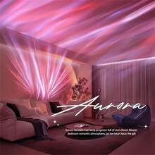 1 Stück 16-Farben kabelloses Nordlicht & Sternenhimmel Projektionslampe mit Fernbedienung - USB betrieben, dimmbar, RGB LED Tischlampe, geeignet für Schlafzimmer, Spielzimmer, Party, Valentinstag & Neujahr Dekorations-Geschenk, kabellose Beleuchtung für den Innenbereich