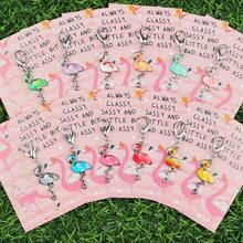 1 件/2 件/3 件/5 件/6 件/12 件“你真棒”贺卡，优雅的水钻火烈鸟钥匙扣，生日、派对、周年纪念、毕业典礼、节日和婚礼的贴心礼物，附赠励志卡片，适合家人和朋友聚会，创意设计，迷人的插图，火烈鸟礼物万圣节配饰教师节包配件挂绳带身份证夹汽车配件包饰