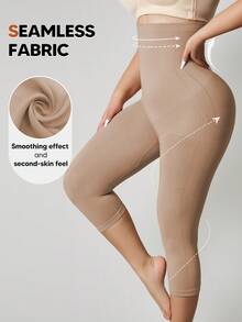 High-Waisted Comfy Leggings Butt Lift Tummy Control Thigh Slimmer Mid-Thigh Cropped Shapepants For Women