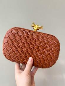 2025 Fashionable New Women's Clutch Bag, High-End Niche Design Woven Bag, Elegant Evening Bag, Handheld, Shoulder, Crossbody Chain, High-Quality Exquisite Small Bag - Multicolor - View 19