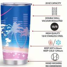 1pc 20 Oz Stainless Cup, Coffee Cup That Keeps Coffee Hot, Perfect For Gym, Office, School, And Travel, Fall Decor, Smoothie Transport, Bubblescape Fantas