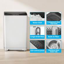 TABU Compact Washer And Dryer Combo Set, 3.0 Cu.Ft. Full Automatic Washing Machine & Compact High Efficiency Electric Dryer With Easy Knob-Control Panel For Friendly-Use,Grey&White - View 5