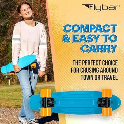 A Beginner-Friendly 17-Inch (43*13*10 Cm) / 22-Inch (56*14*10 Cm) Cruise Scooter With A Lightweight PP Deck, Carbon Steel Bearings, Highly Resilient PU Wheels, And A Bright Candy-Colored Design - A Complete Park And Outdoor Scooter For All Skill Levels, A Four-Season Skateboard | Stylish Mini Cruiser | Durable Wheels For Flexibility - Assorted Colors