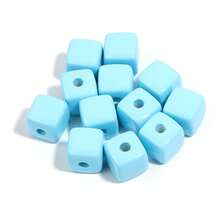 10 قطعة/عبوة خرز مربع ذو ثقب مستقيم ملون بألوان أكريليك صلبة للأساور والقلائد وسلاسل الهاتف والاكسسوارات الشعرية وصنع المجوهرات DIY - خرز مربع بلون سادة - مشاهدة 23