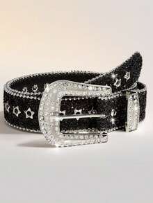 1pc Women's Y2k Style Western Chunky Waist Belt With Dopamine Star & Eye Decor, Perfect For Daily Wear Party