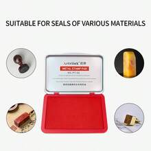 1pc Square Metal Ink Pad, Portable And Easy To Use, Quick-Drying Ink, Suitable For Stamps And Seals, Ideal For Teachers, Accountants, Financial Personnel, Stamping, Fingerprint Collection, School Supplies And Office Supplies. - Multicolor - View 5