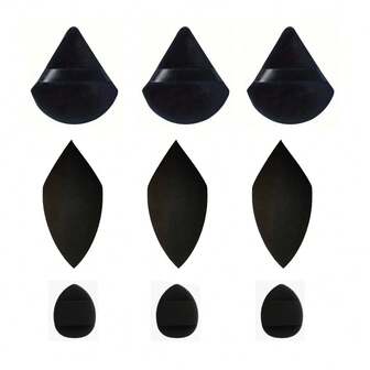 9/6/3pcs Makeup Sponge Set, Black Makeup Blender, Makeup Beauty Sponge, Super Soft Concealer Thumb Finger Sponge, Triangle Powder Puff, Facial Makeup Tools, Suitable For Foundation, Powder, Toner,Cheap,Stocking Stuffers,Makeup,Makeup Tools,Cheap Stuff,Gifts,Gifts For Women,Christmas Gifts
