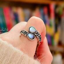 1pc Stainless Steel Crystal Spoon Ring, Bohemian Vacation Beach Party, Mother's Day Girlfriend Elegant Gift