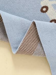 Manta de punto bordada con nombre personalizado para niños, con lindo diseño de autos, apta para todas las estaciones - Azul claro - Ver 6