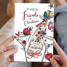 1pc 2025 Premium Christmas Greeting Card With Envelope - Luxury Paper Wishes, Suitable For Close Friends/Siblings | Holiday Memorabilia