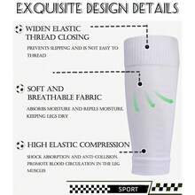 KMOLY 1 Set Soccer Grip Socks,Shin Guard Sleeves For Football Basketball For Men And Women Black/White One Size - màu đen - Xem 5