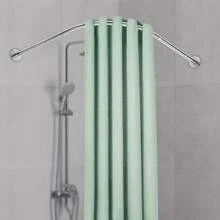 YUNRUX Shower Curtain Rod, Adjustable Shower Curtain Angle Rod, Shower Rod For Bathroom Bathtub - Multicolor - View 5