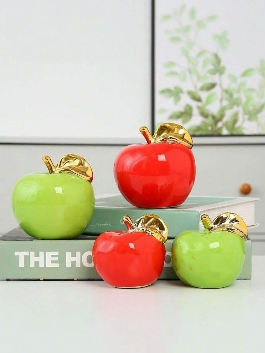 1 pièce Décoration de pomme en céramique pour Noël, décoration de bureau et de salon pour la maison. Artisanat parfait pour la vitrine de magasin et cadeau de Noël surprenant