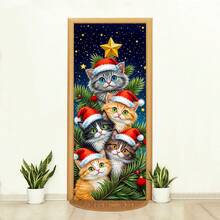 Decorative Christmas Door Cover In Sublimated Fabric 0.85x2.10 - CP-457 - View 1
