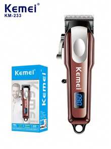 Kemei 1pc Rechargeable Electric Hair Clipper For Men, Precision Adjustable, Professional Cordless Beard Trimmer With Adjustable Comb