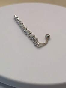 1 قطعة خاتم سرة مربع بسيط من الزركونيا، مجوهرات جسم طويلة للنساء، إكسسوار حفلات