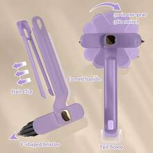 360 ° Rotating Multifunctional Crevice Brush - Long Handle Bathroom Cleaner With Ergonomic Grip, Suitable For Narrow Spaces, Shower Walls, And Hard To Reach Areas - Durable Commercial Household Cleaning Tool