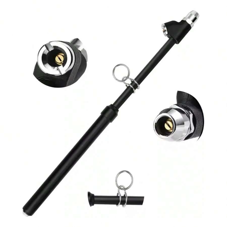 Manómetro Carter Air de 150 psi para neumáticos de autos y camiones. Diseño de doble punta, apto para la mayoría de los neumáticos, muy práctico. Diseño de asa para colgar, fácil de llevar y guardar. El manómetro de servicio automático no requiere pilas. - Negro - Ver 1