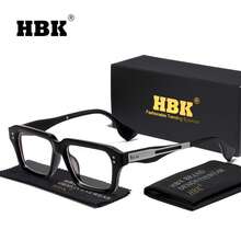 HBK 男士商务光学眼镜金属镜腿方形日常装饰眼镜框男女商务、摄影道具和礼品 - K40549 - 查看 14