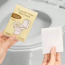 10pcs/20pcs/40pcs Toilet Seat Cover Paper, Waterproof And Hygienic, Brewable Paper Toilet Seat Cover, Public Toilet Travel Accessories, Bathroom Accessories, Airplane, Camping - 卡其色 - 查看 5