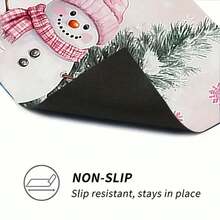 1pc Christmas Snowman Print Kitchen Counter Dish Drying Mat, Super Absorbent, Hides Stains, Dish Drying Pad With Rubber Backing, Multipurpose Mat For Coffee Machines, Kitchen Counters, Dish Racks - HL  251 - View 9