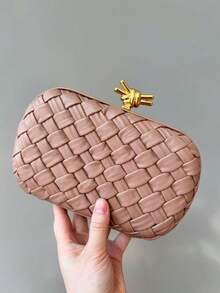 2025 Fashionable New Women's Clutch Bag, High-End Niche Design Woven Bag, Elegant Evening Bag, Handheld, Shoulder, Crossbody Chain, High-Quality Exquisite Small Bag - Multicolor - View 14