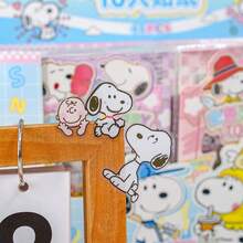 SNOOPY 10片装新款10张史努比系列贴纸可爱趣味PET学生手账贴纸儿童卡通动物贴纸送男女孩小礼物 - 彩色 - 查看 10
