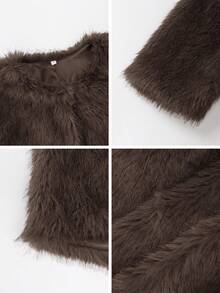 Vaiaye Women's Autumn Elegant Loose Casual Long Sleeve Thick Warm Fur Coat, Suitable For Daily, Street, And Formal Occasions