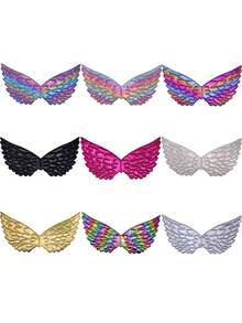 Colorful Angel Wings Backpack Decor, Cute Cartoon Angel Wings Accessory For Birthday Party, Cosplay, Masquerade Ball, Party Wings - Multicolor - View 1