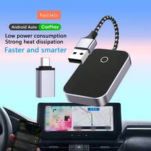 Fuallwin 无线 Carplay 适配器，有线转无线，用于车载导航、语音控制、音乐播放、低延迟、蓝牙连接。需要原车有线 Carplay。更多兼容型号，请查看 Apple/Android 在线手册。