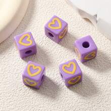 3 قطع خرز قلب أكريليك لصنع الحرف اليدوية والإكسسوارات مثل تعليقات الحقائب وسيور الهواتف والمجوهرات، هدية للأصدقاء